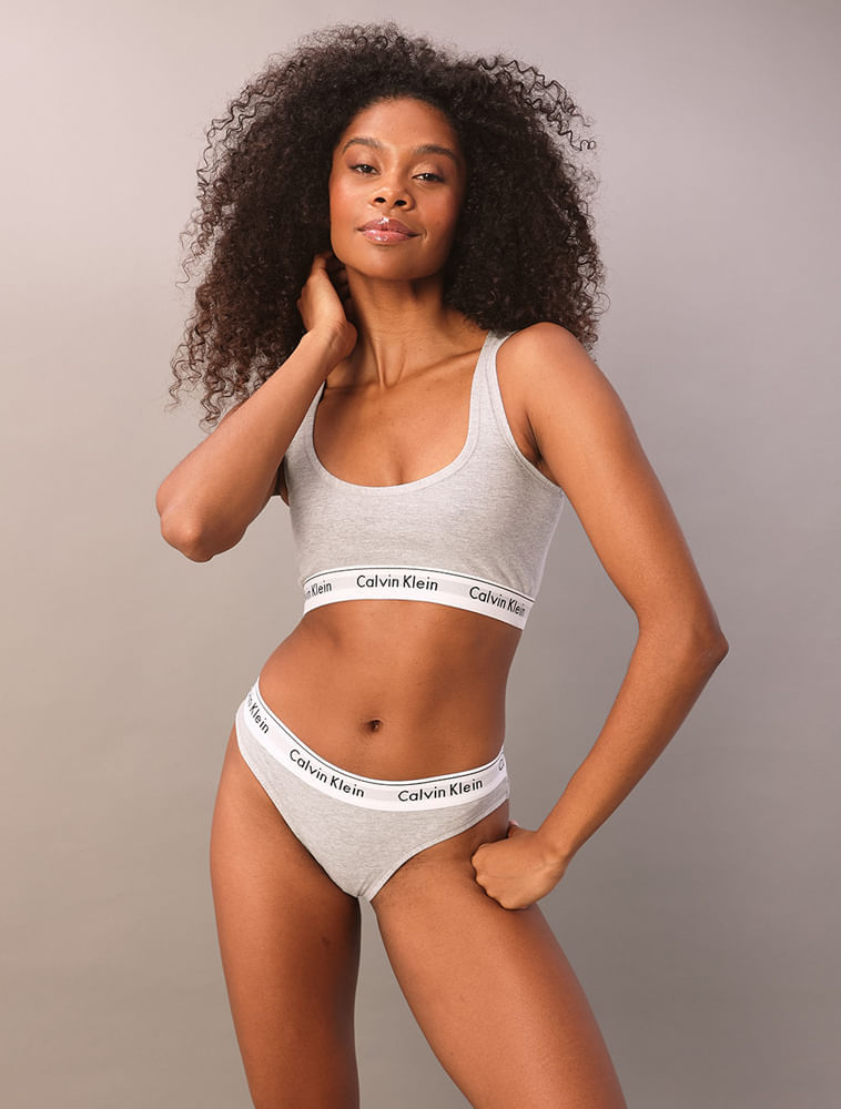 Calcinha Tanga Modern Cotton Underwear Calvin Klein - Mescla