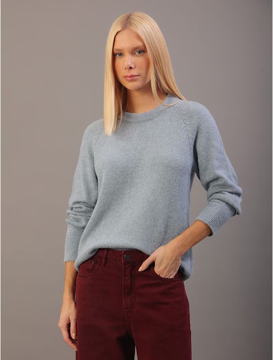 Tricot Básico Calvin Klein Jeans Feminino Cava Raglan