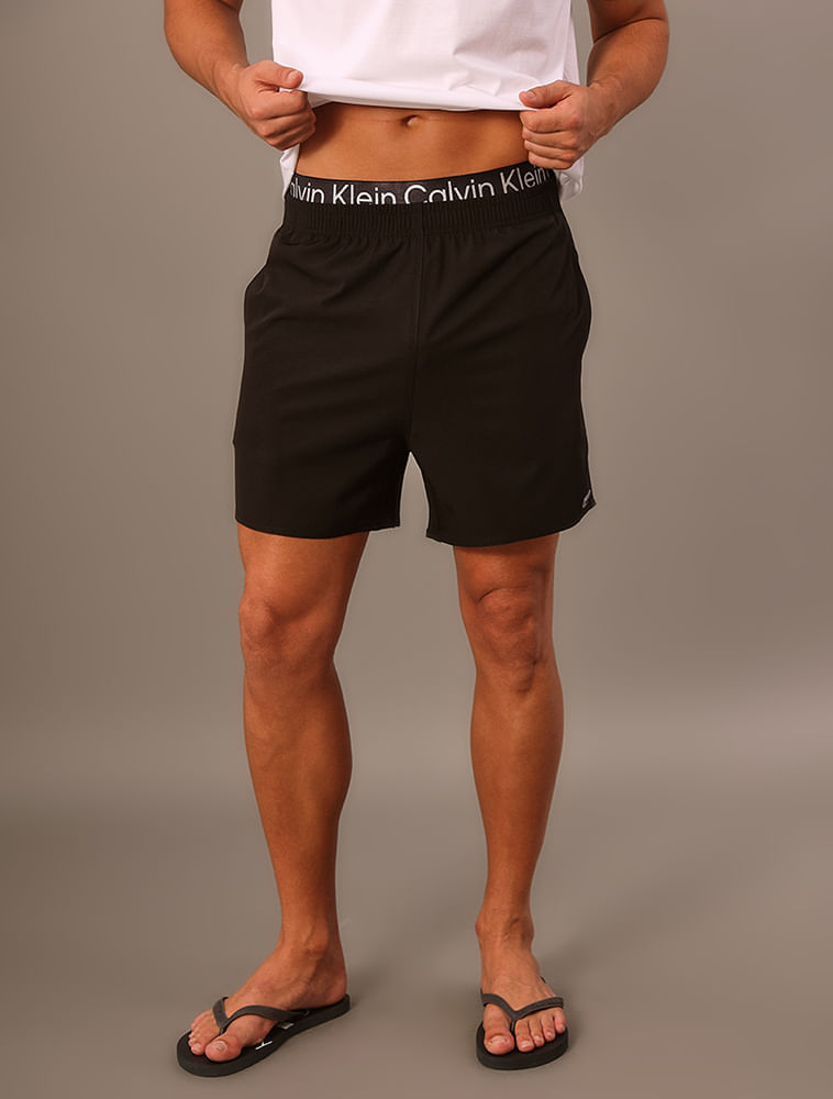 Short D'água Masculino Elástico Calvin Klein Swimwear - Preto