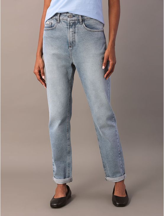 Calça Jeans Mom Feminina 5 Pockets - Azul Claro Calça Jeans Mom Feminina 5 Pockets Azul Claro 42