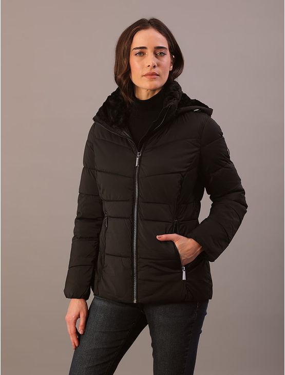 Jaqueta Calvin Klein Jeans Feminino Gola e Capuz Removivel - Preto Jaqueta Calvin Klein Jeans Feminino Gola e Capuz Removivel Preto g