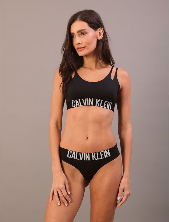 Calcinha Tanga Micro Intense Power Calvin Klein Underwear - Preto Calcinha Tanga Micro Intense Power Calvin Klein Underwear Preto p