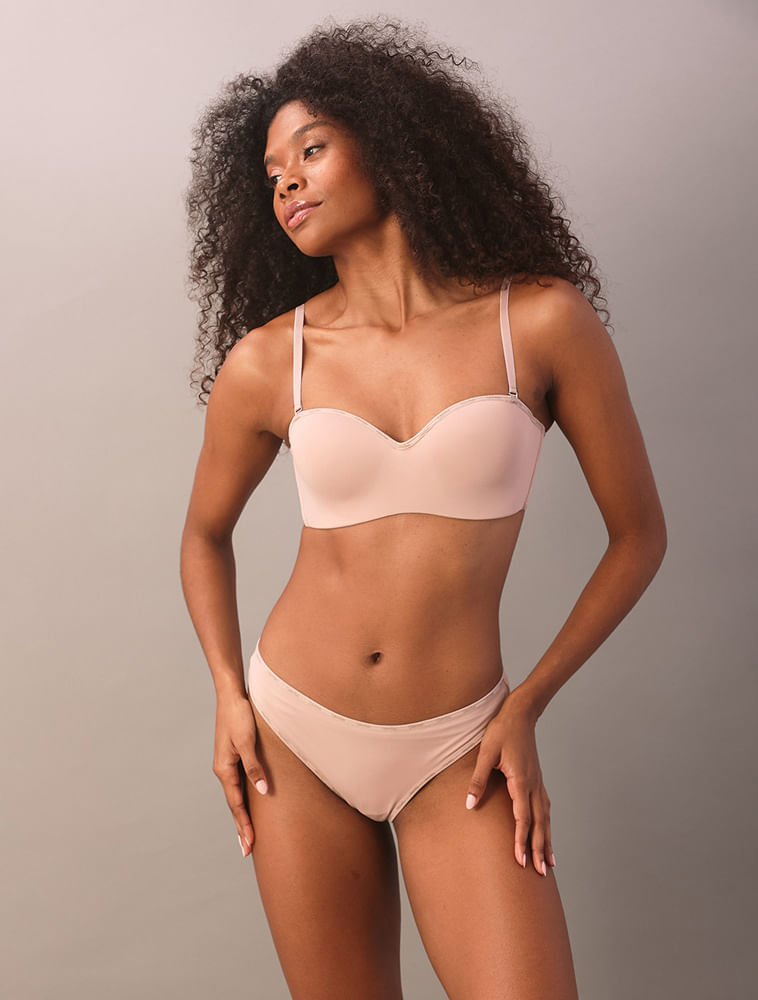 Calcinha Fio Dental Duplo Soft Micro Logo Calvin Klein Underwear - Skin Médio