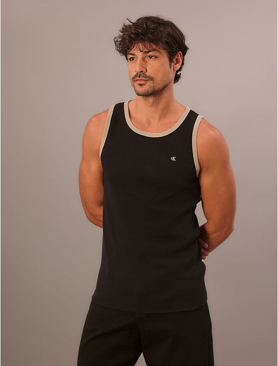 Regata Calvin Klein Jeans Masculino Ribana Friso Cor - Preto Regata Calvin Klein Jeans Masculino Ribana Friso Cor Preto g