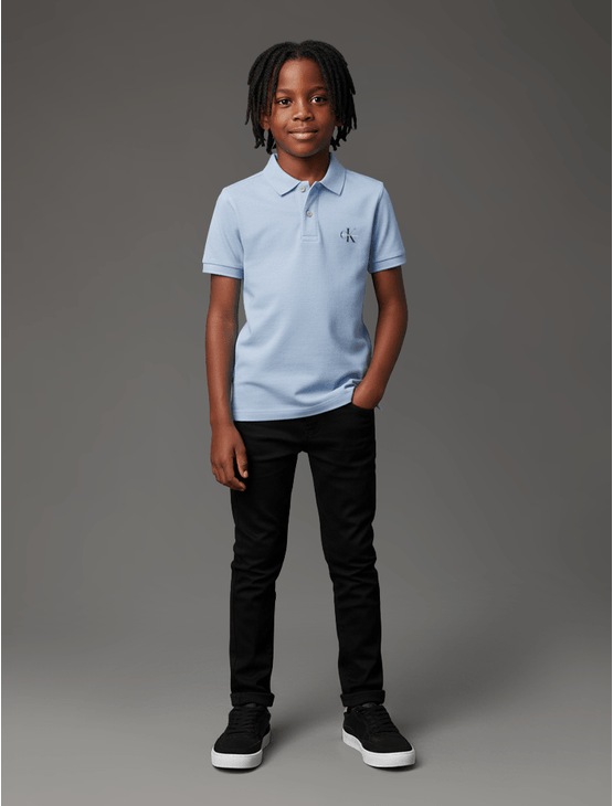 Polo Manga Curta Calvin Klein Jeans Menino Logo Re Issue Peito - Azul Bebe Polo Manga Curta Calvin Klein Jeans Menino Logo Re Issue Peito Azul Bebe 10
