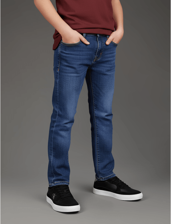 Calça Jeans Menino Skinny 5 Pockets - Azul Médio Calça Jeans Menino Skinny 5 Pockets Azul Médio 10