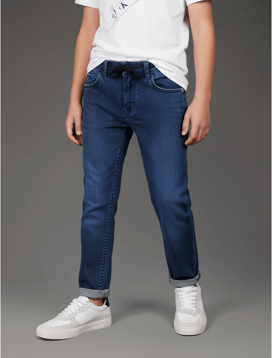 Calça Jeans Menino Skinny Moletom Com Cadarço - Marinho Calça Jeans Menino Skinny Moletom Com Cadarço Marinho 6