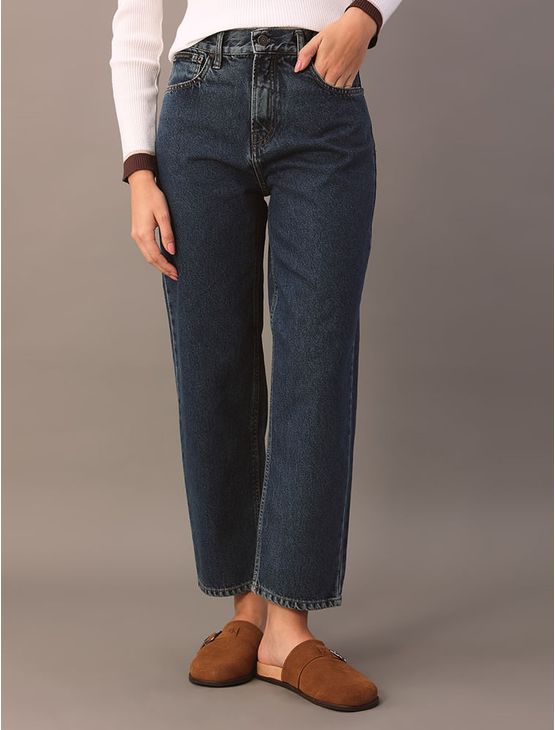 Calça Jeans Barrel Feminina 5 Pockets - Marinho Calça Jeans Barrel Feminina 5 Pockets Marinho 38
