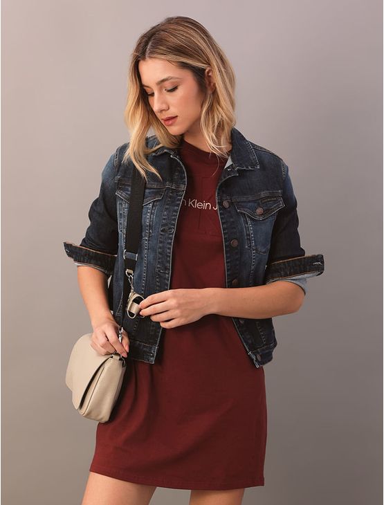 Jaqueta Jeans Feminina Trucker Controle Térmico - Marinho Jaqueta Jeans Feminina Trucker Controle Térmico Marinho Gg