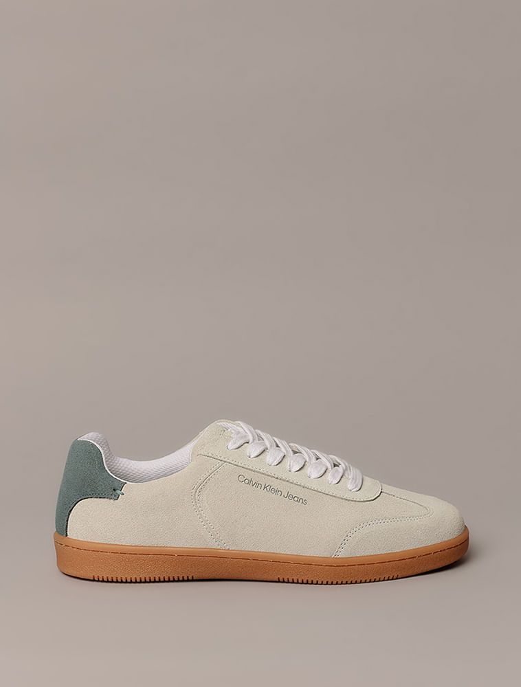 Tênis Calvin Klein Jeans Slim Logo - Off White