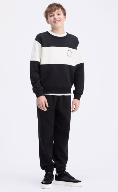 Conjunto de Casaco e Calça Moletom Calvin Klein Jeans Menino - Preto
