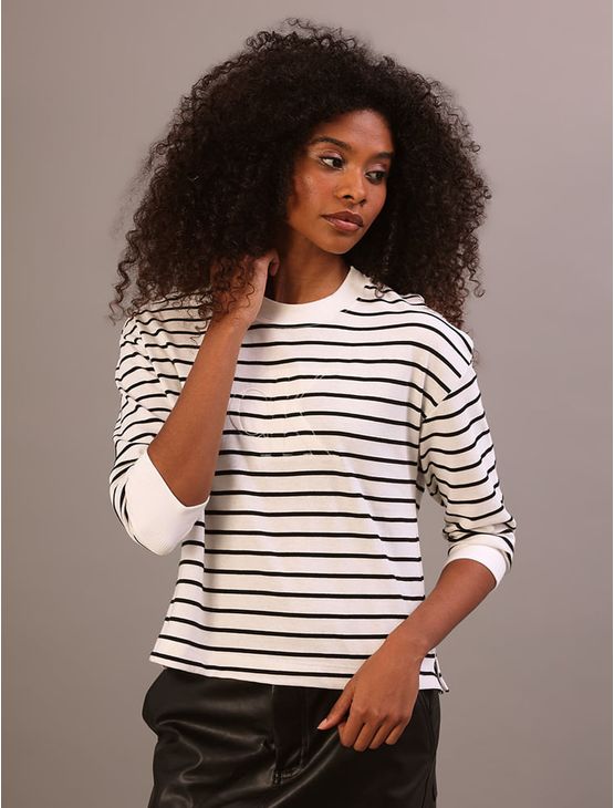 Blusa Calvin Klein Jeans Feminino Manga Longa Puff Bordado - Preto Blusa Calvin Klein Jeans Feminino Manga Longa Puff Bordado Preto g