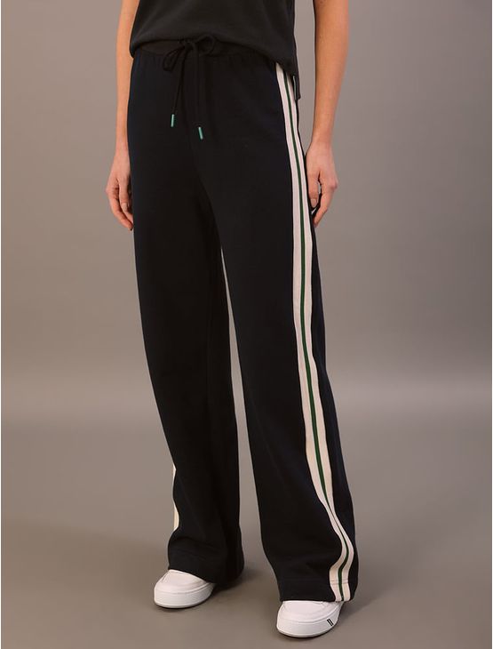 Calça Calvin Klein Jeans Feminino Moletom Retilínea Lateral - Marinho Calça Calvin Klein Jeans Feminino Moletom Retilínea Lateral Marinho Pp
