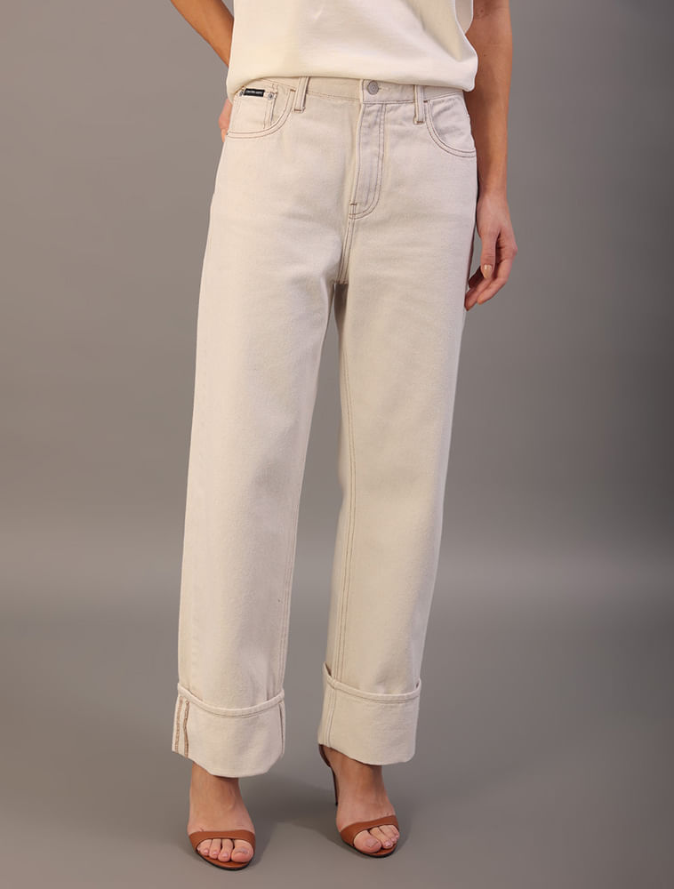 Calça Color Feminina Straight - Off White