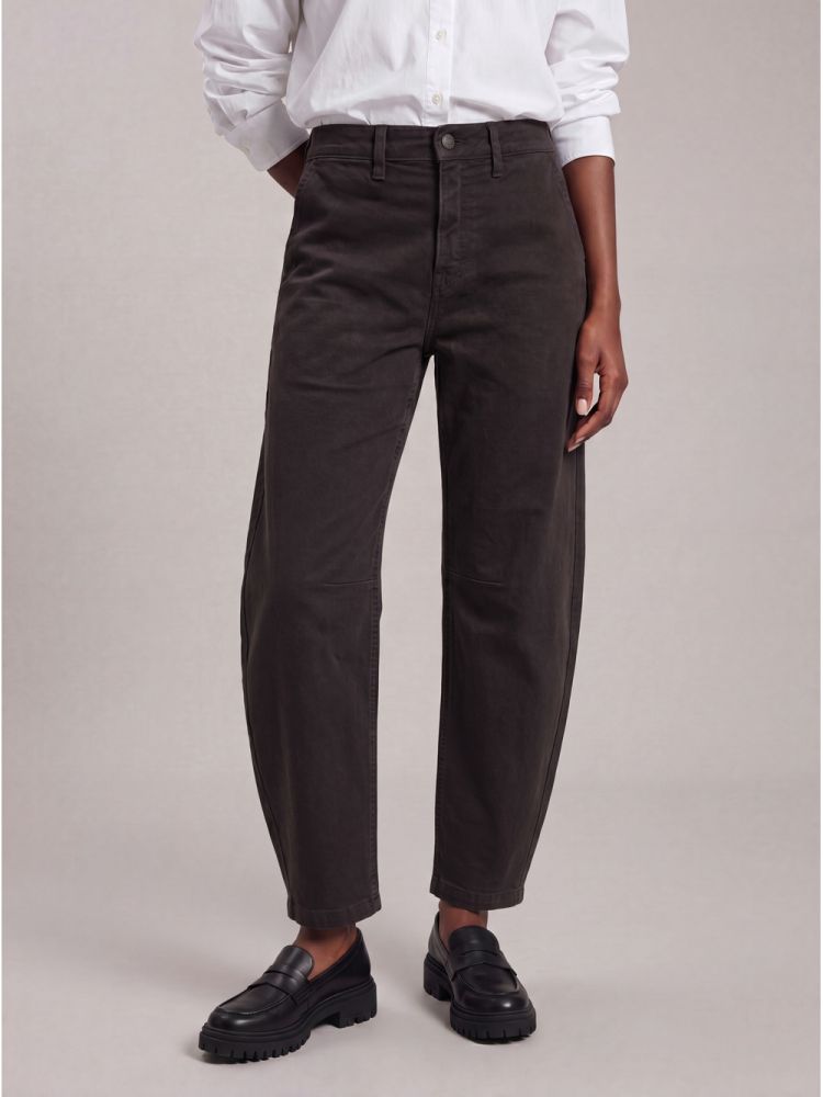 Calça Veludo Barrel - Marrom