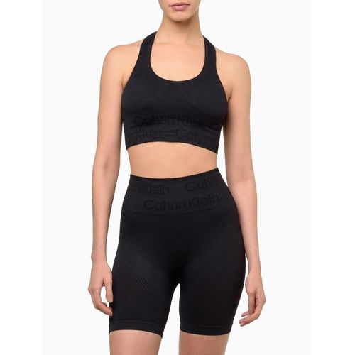 Short Feminino Tonal Logo Seamless Calvin Klein Sport - Preto