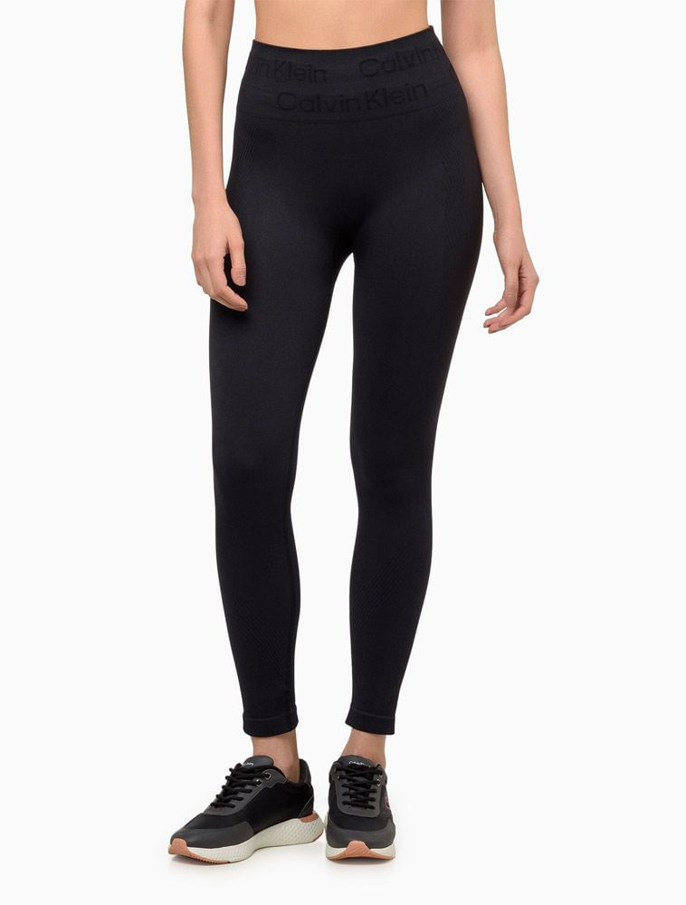 Calça Legging Feminina Tonal Seamless Calvin Klein Sport - Preto