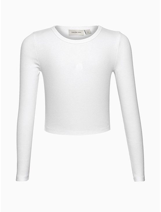 Blusa Menina Manga Longa Ribana Calvin Klein Jeans - Branco Blusa Menina Manga Longa Ribana Calvin Klein Jeans Branco 6