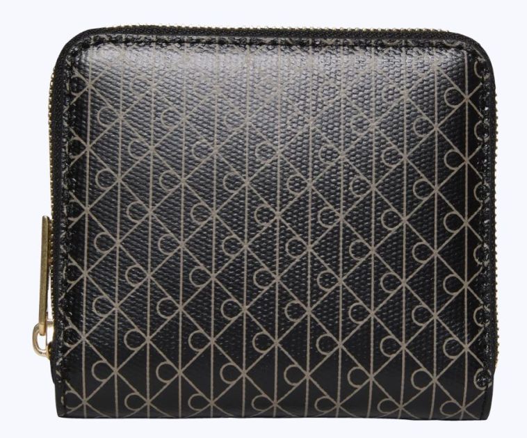 Carteira Calvin Klein Feminina Monograma Aop Zíper - Preto