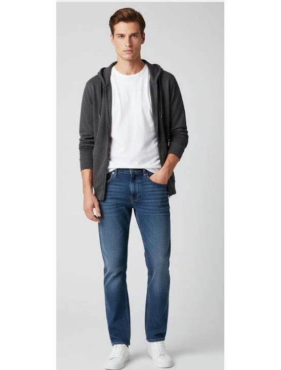 Calça Calvin Klein Jeans Straight Oil Slick - Azul Médio Calça Calvin Klein Jeans Straight Oil Slick Azul Médio 38