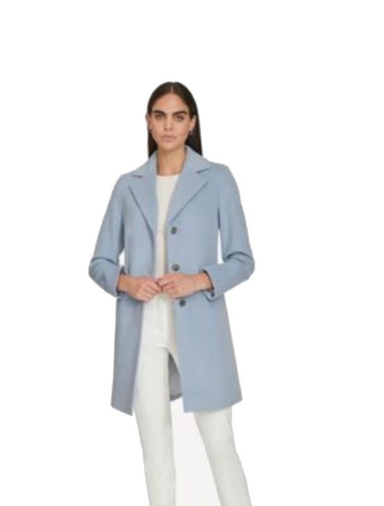 Casaco Calvin Klein Feminina Longo Com Botões em Lã - Azul Claro Casaco Calvin Klein Feminina Longo Com Botões em Lã Azul Claro p