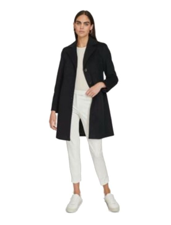 Casaco Calvin Klein Feminina Longo Com Botões em Lã - Preto Casaco Calvin Klein Feminina Longo Com Botões em Lã Preto p