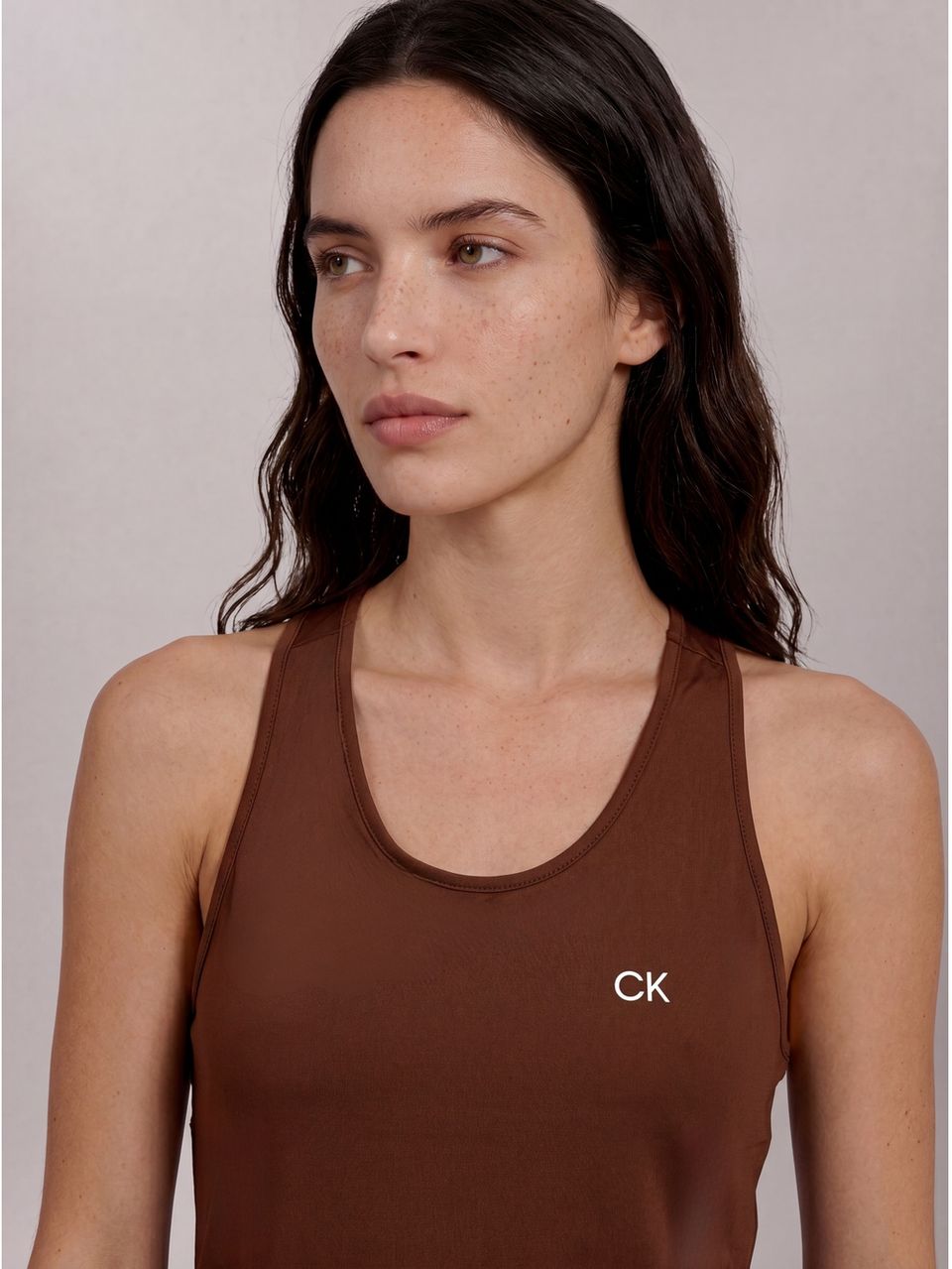 Regata Feminina Texturizada Calvin Klein Sport - Marrom