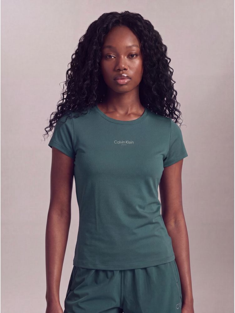 Camiseta Feminina Texturizada Calvin Klein Sport - Petroleo
