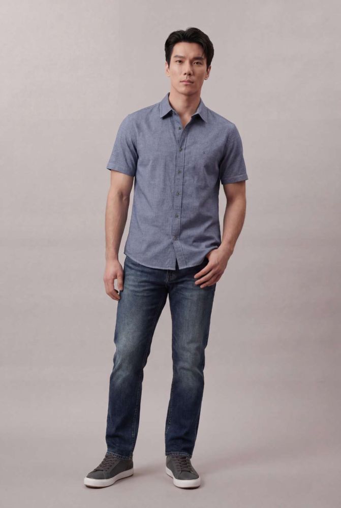 Camisa Manga Curta Calvin Klein Jeans Chevron - Marinho - Camisa Manga Curta Calvin Klein Jeans Chevron Marinho g