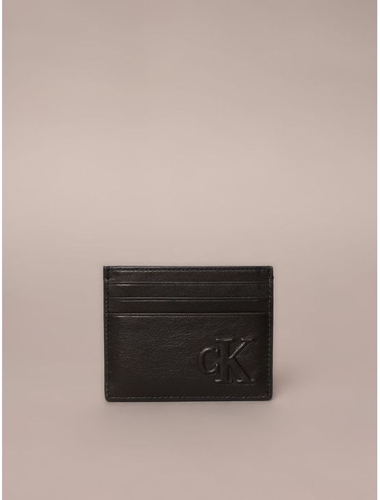 Porta Cartão Ckj Bold Couro - Preto Porta Cartão Ckj Bold Couro Preto u