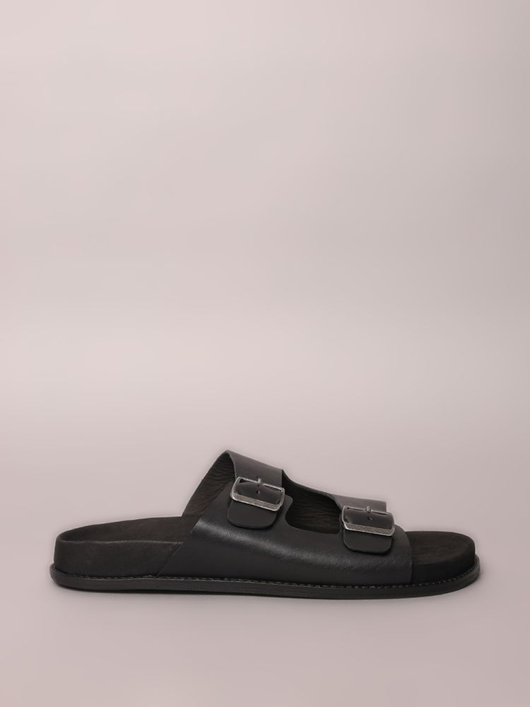 Sandália Calvin Klein Slide Fivelas - Preto - Sandália Calvin Klein Slide Fivelas Preto 38