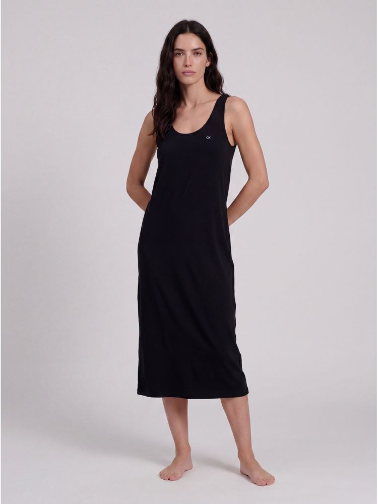 Camisola Feminina Cavada Fendas Viscolight Calvin Klein Underwear - Preto