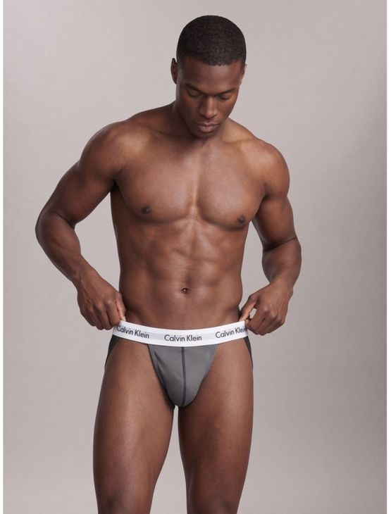 Cueca Jockstrap Microfibra Classic Calvin Klein - Cinza Médio Cueca Jockstrap Microfibra Classic Calvin Klein Cinza Médio m