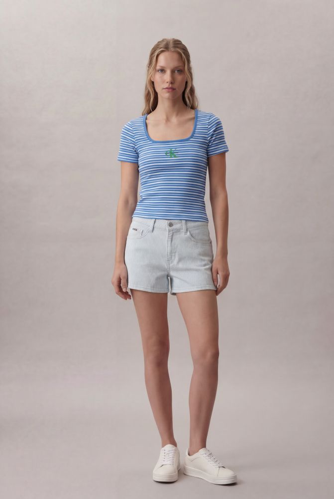 Shorts Color Boy Listras - Azul Claro