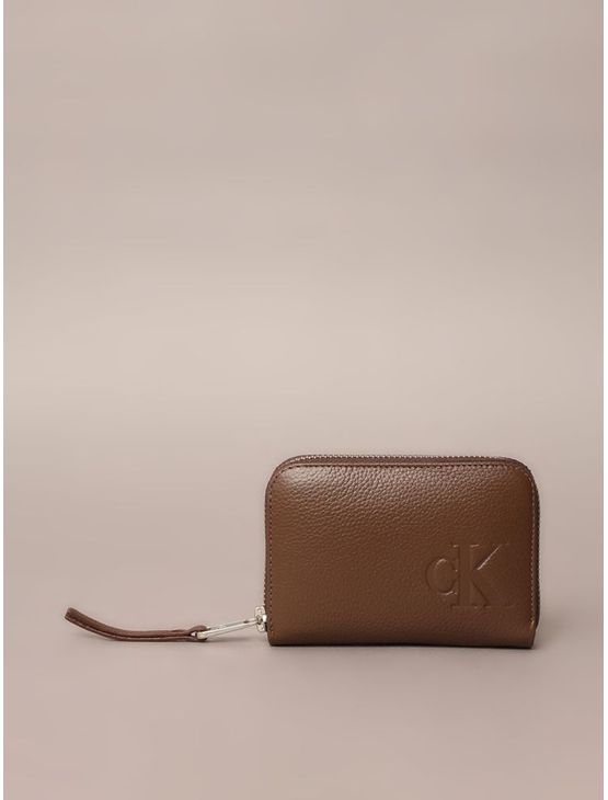 Carteira Pequena Calvin Klein Jeans Queima Calvin Klein - Marrom Carteira Pequena Calvin Klein Jeans Queima Calvin Klein Marrom u