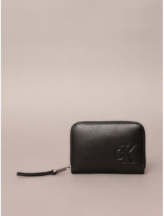 Carteira Pequena Calvin Klein Jeans Queima Calvin Klein - Preto Carteira Pequena Calvin Klein Jeans Queima Calvin Klein Preto u