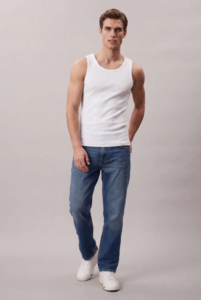 Regata Calvin Klein Jeans Masculino Ribana Logo Monogram - Branco