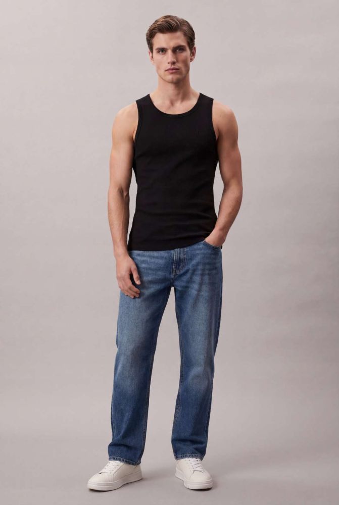 Regata Calvin Klein Jeans Masculino Ribana Logo Monogram - Preto