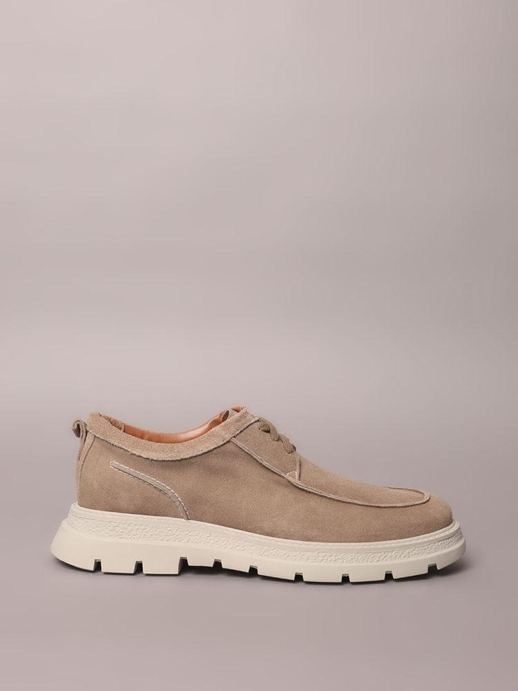Sapato Calvin Klein Jeans Camurça - Caqui Medio - Sapato Calvin Klein Jeans Camurça Caqui Medio 41
