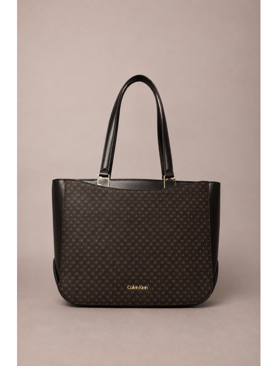 Bolsa Ck Tote Lisa Metal na Alça - Marrom Bolsa Ck Tote Lisa Metal na Alça Marrom u