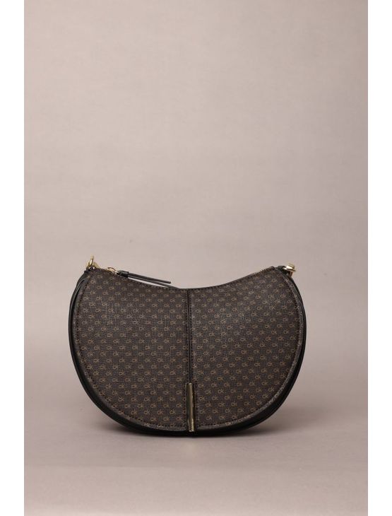 Bolsa Ck Crossbody Arredondada Monograma - Marrom Bolsa Ck Crossbody Arredondada Monograma Marrom u