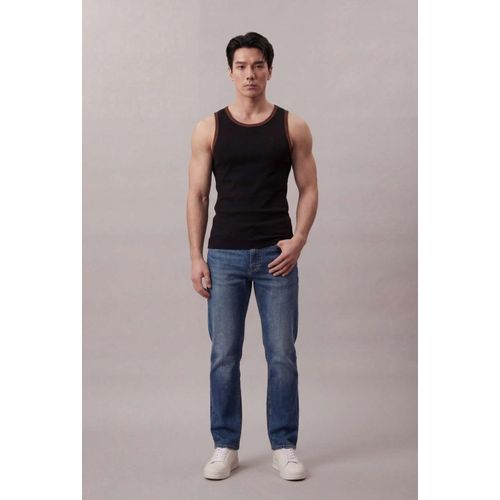 Regata Calvin Klein Jeans Masculino Ribana Friso Cor - Preto
