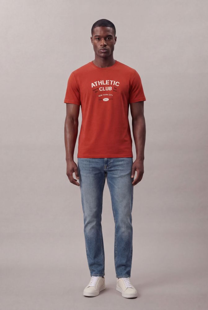Camiseta Manga Curta Calvin Klein Jeans Masculino Athletic Club - Ferrugem