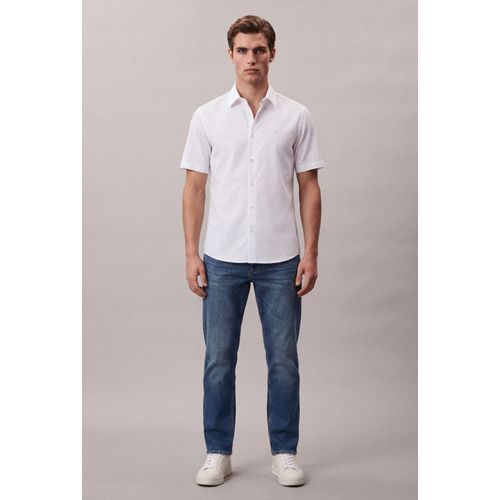 Camisa Manga Curta Calvin Klein Jeans Boxy Tricoline - Branco