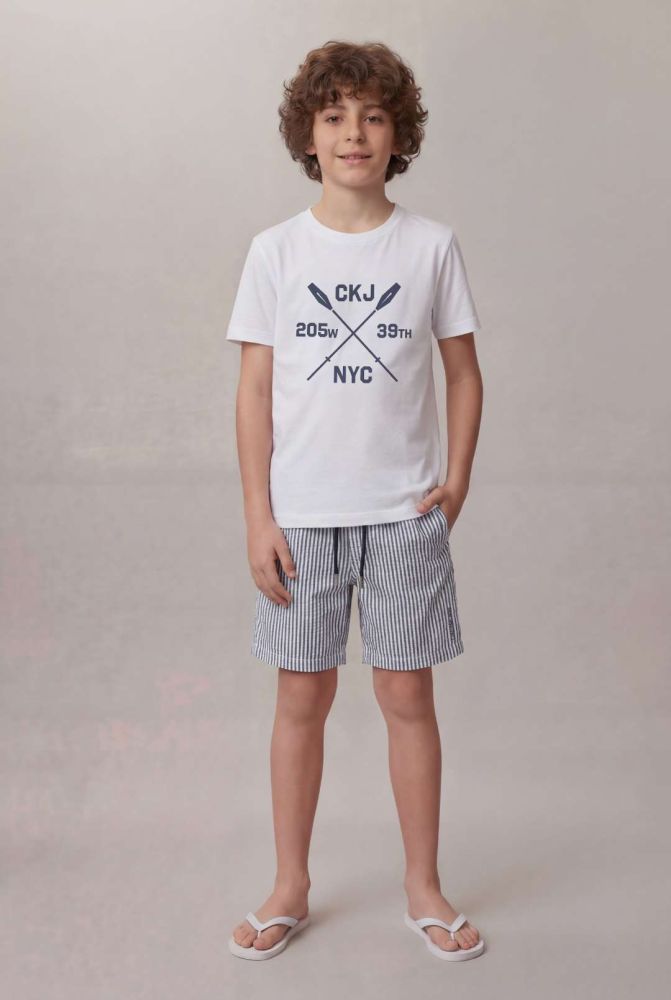 Camiseta Manga Curta Calvin Klein Jeans Boy Sailing - Branco - Camiseta Manga Curta Calvin Klein Jeans Boy Sailing Branco 8