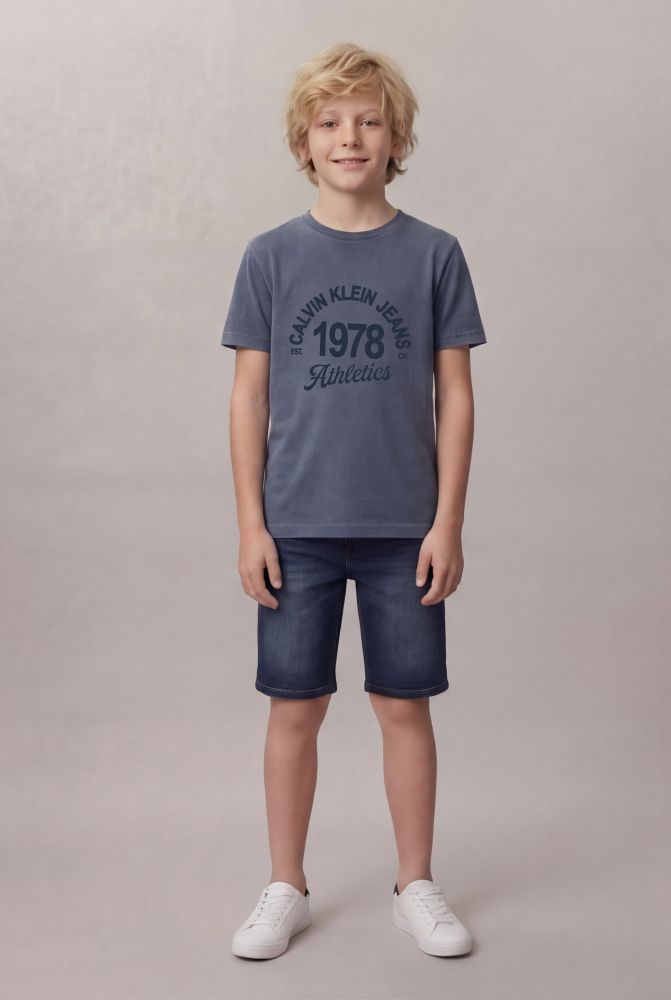 Camiseta Manga Curta Calvin Klein Jeans Boy Athletics Stone - Marinho - Camiseta Manga Curta Calvin Klein Jeans Boy Athletics Stone Marinho 6