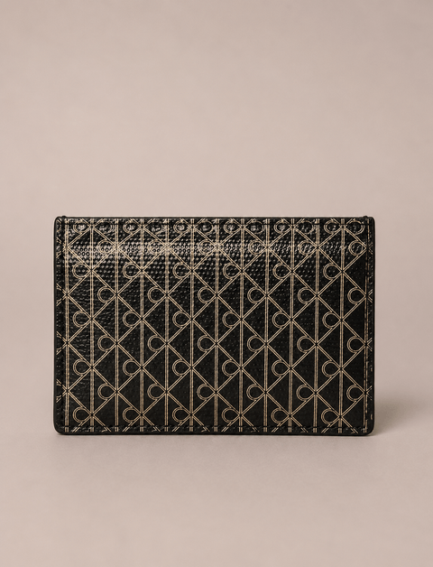 Carteira Calvin Klein Feminina Monograma Estampa Total - Preto — Calvin Klein