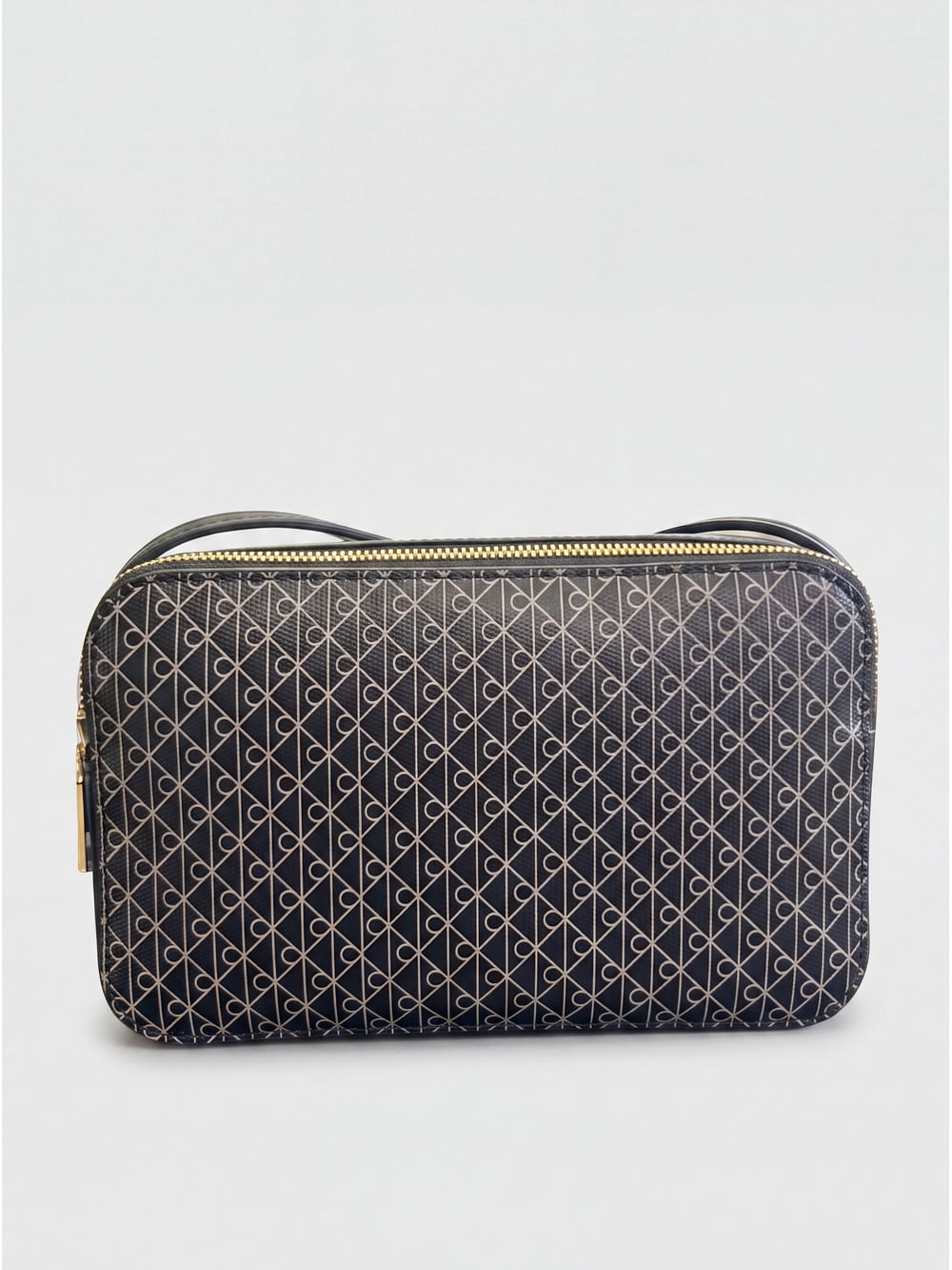 Bolsa Calvin Klein Feminina Camera Bag Estampa Total Monograma - Preto — Calvin Klein