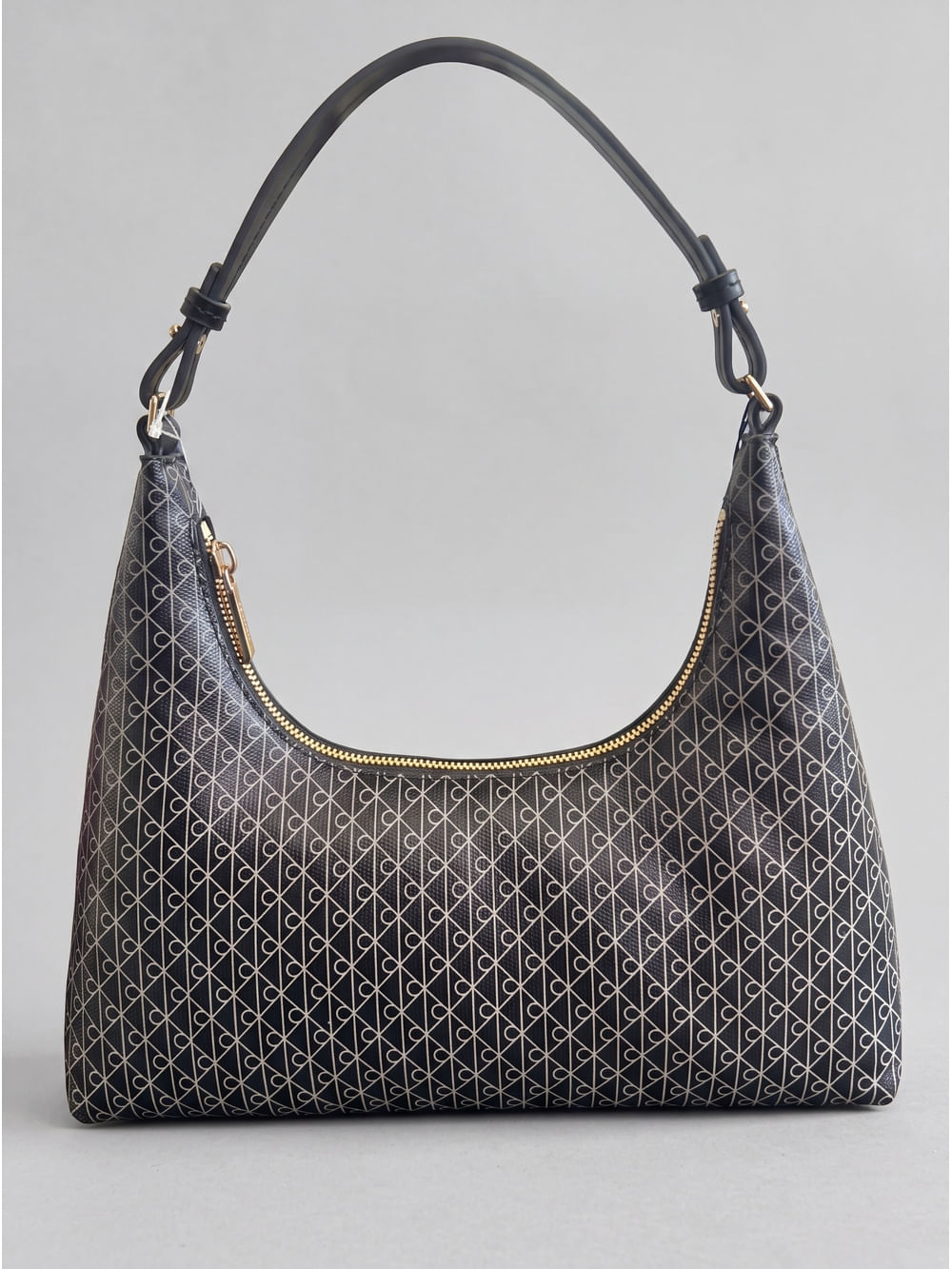 Bolsa Calvin Klein Feminina Shoulder Monograma Estampa Total - Preto — Calvin Klein