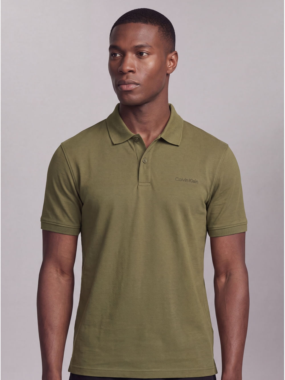 Polo Masculina Liquid Touch Calvin Klein - Oliva — Calvin Klein